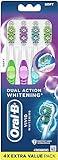 Oral-B Advantage Vivid Dual Action Whitening Toothbrushes, Soft, Tooth Brush Pack of 4 Count, Tooth Brushes (Packaging and Product Color May Vary)