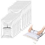 TAILI 12 Travel Compression Bags, Roll Up Space Saver Bags (6 Medium+6 Large), Clear Hand Roll Packing Storage Bags for Luggage, Suitcase and Cruises, No Pump or Vacuum Needed, Travel Essentials