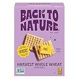 Back to Nature Harvest Whole Wheat Crackers - Dairy Free, Non-GMO, Made with Whole Grain Wheat & Sea Salt, Delicious Snacks, 7 Ounce