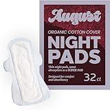 August Menstrual Organic Cover Pads for Women & Anyone Who Menstruates, Super Absorbency, 32 HSA FSA Eligible Super Pads, Fragrance Free, Organic Pads with Wings (1 Box of 32/2 Boxes of 16)