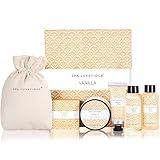 Spa Luxetique Spa Gifts for Women 6pc Vanilla Bath Sets Women Gift With Body Lotion, Shower Gel, Bubble Bath, Hand Cream, Bath and Body Gifts Set, Christmas Gift Sets, Bath Gifts for Women