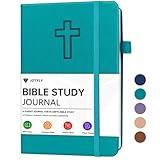JOTFLY Bible Study Journal - Church Notes Notebook for Note Taking & Reflection - Guided Bible Study Notebook - Faith-Based Religious Gifts & Bible Study Supplies (Aquamarine)