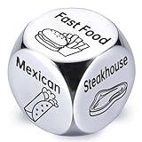Wareon Gifts for Men Women: Steel Food Decision Dice Funny Gifts for Him Her Couple Girlfriend Boyfriend Husband Wife Christmas Stocking Stuffers Anniversary Valentines Birthday Wedding Fathers Day