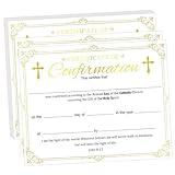 Religious Confirmation Certificate Baptism Certificates Cards 8 x 10 Inch Baby Dedication Award Certificate for Church Christening Recognition 25pcs (Color2)