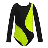 Gymnastics Leotards for Girls Athletic Clothes Activewear One-piece leotard for ballet Physical Training Exercise Uniforms Girls Leotards Bright Lively Gymnastics Uniforms (140(10-11T), Green Long) …