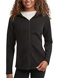 Spyder Women’s Athletic Full Zip Sweatshirt - Heavyweight Hooded Grid Fleece Casual Outerwear Jackets for Women (Sizes: S-XL), Size Medium, Black