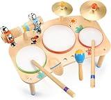 OATHX Kids Drum Set - 11 in 1 Musical Instruments for Toddlers Baby Preschool Educational Musical Toys, Montessori Toys for Kids Ages 1-6