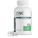 Bronson Zinc 50mg Complex High Potency Immune Support Supplement & Antioxidant and Skin Health - Non GMO, 100 Vegetarian Capsules