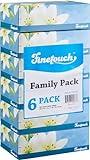 Finetouch Soft Facial Tissues 2 Ply Box Of 130 Pack of 6 (780 Facial Tissues Toatal) Family Pack (6) Design may Vary