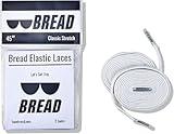 Bread Elastic Shoelaces – Tie Once, Slip On – Stretch Shoelaces That Look Real for Sneakers, Boots & Everyday Wear, Cloud White, 45"