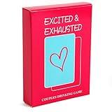 Sx Couples Drinking Game for Adults - Excited & Exhausted，Romantic Game for Couples - Perfect Date Night Ideas T12