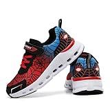 Sneakers for Big Kids Lightweight Running Tennis Shoes Breathable Sport Athletic Walking Non-Slip Training Shoes Size 4 Blk/red.