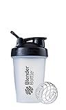 BlenderBottle Classic Shaker Bottle Perfect for Protein Shakes and Pre Workout, 20-Ounce, Clear/Black/Black