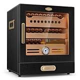 COOL KNIGHT Cigar Humidor Cabinet, Cigar Cabinet Humidor with Spanish Cedar Wood Drawer, Precision Hygrometer, 2 Humidifiers and Cigar Accessories Drawer, Christmas for Cigar Lovers