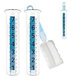 TBWHL Rain Gauge Outdoor, 7 Inch Rain Gauges Outdoors Best Rated, Upgrade Freeze Proof Outdoor Rain Gauges Replacement Tube for Garden Yard Lawn, Easy to Read Rain Gauge with 1 Clean Brush (2pcs)
