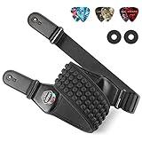 LEKATO Guitar Straps for Electric Guitar Bass, 3" Wide Padded Guitar Strap Neoprene Pad with 3D Sponge Filling Bass Guitar Straps Adjustable Length from 45" to 55" with Strap Locks, Picks, Black