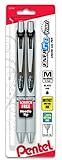 Pentel EnerGel Pearl RTX Retractable Liquid Gel Pen, (0.7mm), Medium Line, Needle Tip, Black Ink, Pack of 2 (BLN77WBP2A)