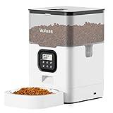 VOLUAS Automatic Cat Feeders - Dry Food Dispenser with Timer, Desiccant Bag, Programmable Portion Size Control 4 Meals Per Day, 10s Voice Recorder