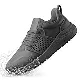 AEHAO Non Slip Work Shoes for Men Slip Resistant Kitchen Shoe Waterproof Restaurant Chef Sneakers Food Service Hospital,Grey 9