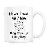 5Aup Christmas Gifts Funny Science Teacher Coffee Mug, Never Trust an Atom They Make Up Everything Cups 11 Oz, Unique Birthday and Holiday Gifts for Science Chemisty