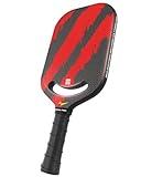 Warping Point Carbon Fiber Pickleball Paddle with Aero Throat, USAPA Approved Thermoformed Pickle Ball Rackets for Power & Spin, 16mm Polypropylene Honeycomb Core, Textured Carbon Grit Surface, Red