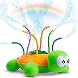 Chuchik Water Sprinkler for Kids, Toddler Outdoor Toys - Backyard Spinning Turtle Kids Sprinkler Toy - Summer Toys Splashing Fun - Sprays Up to 8ft High - Attaches to Garden Hose, Kids Outdoor Toys