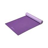 Gaiam Yoga Mat Premium Solid Color Reversible Non Slip Exercise & Fitness Mat for All Types of Yoga, Pilates & Floor Workouts, Plum/Jam, 6mm, 68"L x 24"W x 6mm Thick