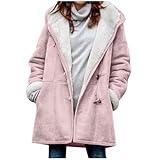 eguiwyn Amazon of Prime of Deals 2024 Amazon Early Christmas Deals Gifts for Her Plus Size Fleece Jackets for Women Warm Sherpa Fleece Lined Distressed Jackets Hooded Parka Suede Pea Coat