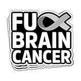 HOSALA (3Pcs) Fuck Brain Cancer Brain Tumor Awareness Sticker Brain Cancer Warrior Sticker Gray Ribbon Brain Tumor Sticker Brain Cancer Patient Support Gift Decoration Graphic Helmet Bumper- 3x4 Inch