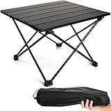 SOUJOY Camping Side Table, Portable Folding Beach Table, Small Aluminum Picnic Backpacking Table for Outdoor Cooking, BBQ, Hiking, Boat, Travel, 15.5''L x 13.8''W x 11.4''H