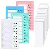 Queekay 4 Pcs Blank Chore Chart Kids Chore Chart, Plastic Checklist Board with 8 Detachable Cardstock to Do List for Home Routine Planning (White, Pink, Blue, Green)