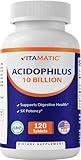 Vitamatic Acidophilus Probiotic - 10 Billion CFU - 5X Potency - Daily Probiotic Supplement, Supports Digestive Health - 120 Tablets