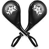 Noamus 2 Pack Taekwondo Kick Pads, Durable Striking Target Paddles, TKD Karate Martial Arts Strike Targets, Kickboxing Training Equipment Sparring Gear for Kids Youth Adult, Black