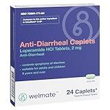 WELMATE Anti-Diarrheal Caplets - Loperamide HCL 2 mg - Diarrhea Symptom Relief - Upset Stomach Reliever - Anti-Gas - Anti Diarrhea Pills - Travel Essentials - Made in USA - 24 Count Blister Pack