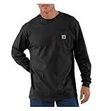 Carhartt Men's Loose Fit Heavyweight Long-Sleeve Pocket T-Shirt, Black, REG-XL