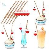 Reallnaive 24 Pcs Fishing Float Cupcake Toppers Fisherman Pole Picks Party Supplies Bulk, 3D Fishing Bobber Push Button Round Buoy Floats for Fishing Birthday Party Decorations