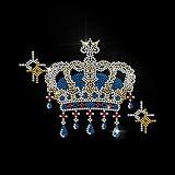 MAYJOYDIY Crown Rhinestone Iron on Hotfix Rhinestone Royal Crown Transfer Applique Heat Transfer Decal Clothing Repair Crystal Patch for Clothing Shoes Bags Hats Repair Decoration DIY Craft