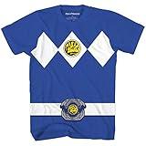 Power Rangers Blue Costume T-Shirt(Blue,Large)