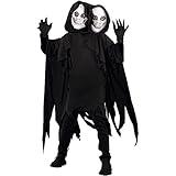Morph Ghoul Costume Kids, Scary Ghost Face Costume, Demon Outfit for Boys, Halloween Dress Up Fun, Medium