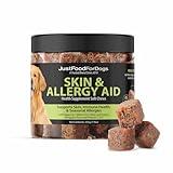 JustFoodForDogs Skin & Allergy Care Soft Chews Supplement for Dogs, Seasonal Allergies, Itchy Skin Relief, Inflammation, Immune Support - 45 Count