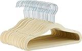 Amazon Basics Kids Velvet, Space Saving, Non-Slip Clothes Hangers for Infant and Toddler, Durable, 11.6 Inches (for baby clothes), Pack of 50, Beige