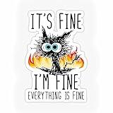 Blancas 3'' It's Fine I'm Fine Everything is Fine Sticker Vinyl Stickers, Laptop Decal, Water Bottle Sticker, Car Decal, Skateboard Stickers, Funny Stickers, Small Gift