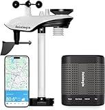 Sainlogic WiFi Smart Weather Station SA7 with 24H/ 7Days Accurate Weather Forecast by Weatherseed® AI,Wireless Indoor Outdoor Weather Station with Rain Gauge and Wind Speed,2-Year Data Storage