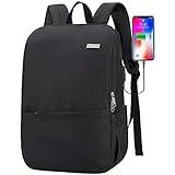 MAXTOP Deep Storage Laptop Backpack with USB Charging Port[Water Resistant] College Computer Bookbag Fits 15 Inch Laptop Black