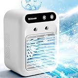 Portable Air Conditioners,3-In-1 Mini Air Conditioner For Bedroom, Air Cooler With Dual Fog Setting And Powerful Wind Speed,Affordable Cooling Options For Living Room, Bedroom, Desktop (White)