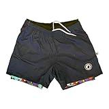 Flow Society Mens Navy & Multi Neon Motley Pickleball 2-1 Shorts Compression 7"