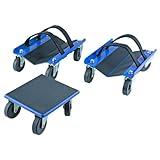 KASTFORCE Snowmobile Dollies Full-Rubber-Pad-Protection Heavy Duty Dollies Carries up to 1500 lbs (682 kg) V-Slide with 2.5 Inch Swivel Casters 2 Pairs of Heavy Duty Straps KF2020