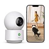 AOSU 2K Security Camera Indoor, Baby Monitor Pet Camera 360-Degree for Home Security with 2.4 GHz Wi-Fi Router, One-Touch Call, Smart Motion Tracking, IR Night Vision, Compatible with Alexa
