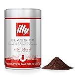 Illy Classico Ground Drip Coffee, Medium Roast, Classic Roast With Notes Of Chocolate & Caramel, 100% Arabica Coffee, No Preservatives, 8.8 Ounce (Pack Of 1)