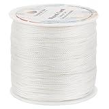 PandaHall Elite 116 Yards 0.5mm Round Waxed Polyester Cord Thread Beading String for Jewelry Making and Macrame Supplies White